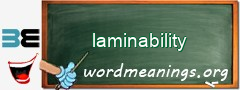 WordMeaning blackboard for laminability